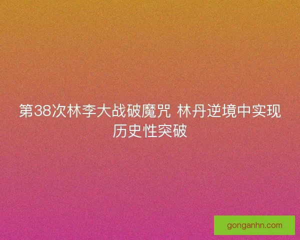 第38次林李大战破魔咒 林丹逆境中实现历史性突破