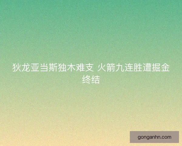 狄龙亚当斯独木难支 火箭九连胜遭掘金终结
